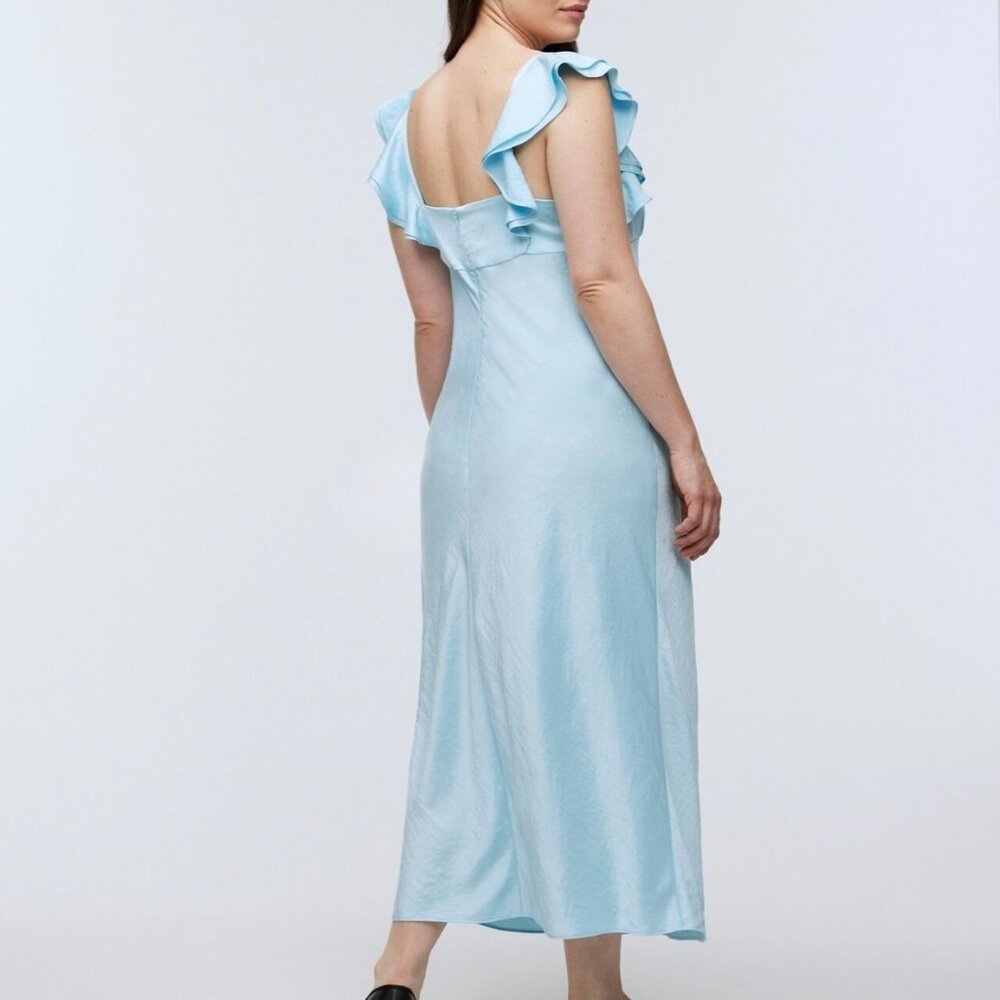 Madewell Flutter Sleeve Maxi Slip Dress in Clarity Blue - Picture 12 of 12